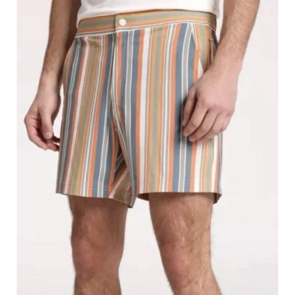 VRST Resort Shorts 6 Inch Inseam Colorful Stripe Quick Dry Vacation Men Small